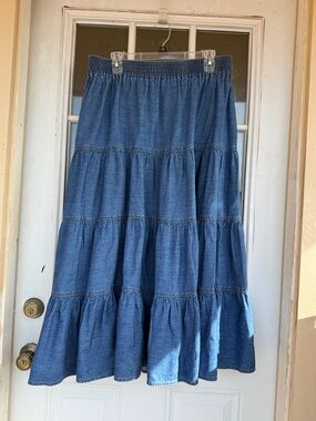 Westbound Blue Tiered Maxi Skirt